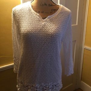 White long sleeve sheer top